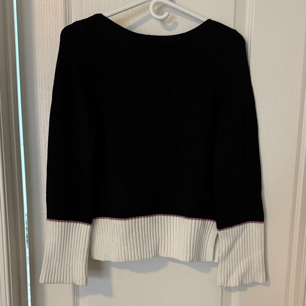 Ann Taylor Black and Cream Sweater